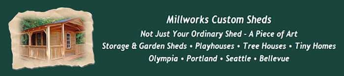 Millworks Custom Cedar Sheds | Storage & Garden Sheds | Playhouses | Rochester WA