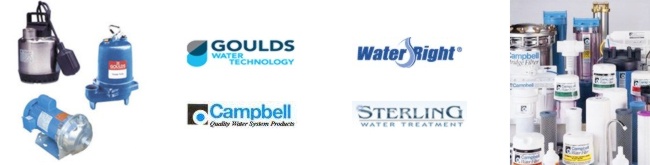 Goulds, Campbell, Sterling, WaterRight pumps and filters